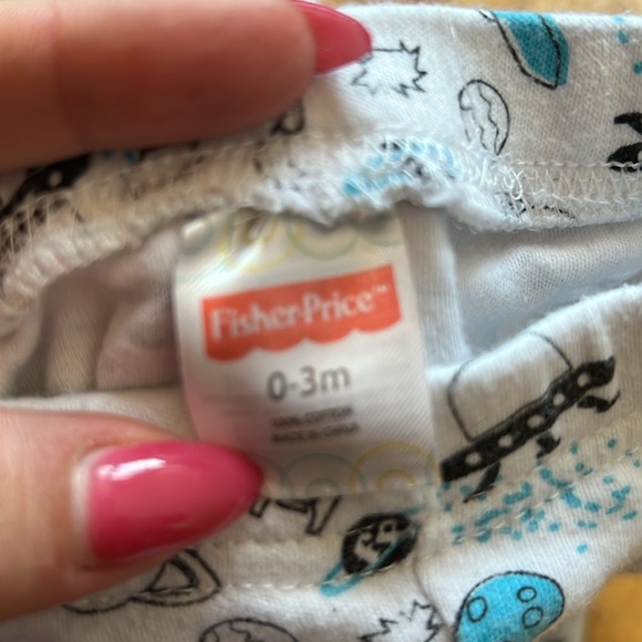 3/$15 Fisher Price 0-3 Months 100% Cotton Pants - Picture 3 of 3